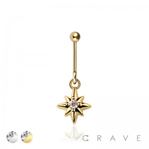 316L SURGICAL STEEL CZ STARBURST VERTICAL HELIX STUD/TRAGUS